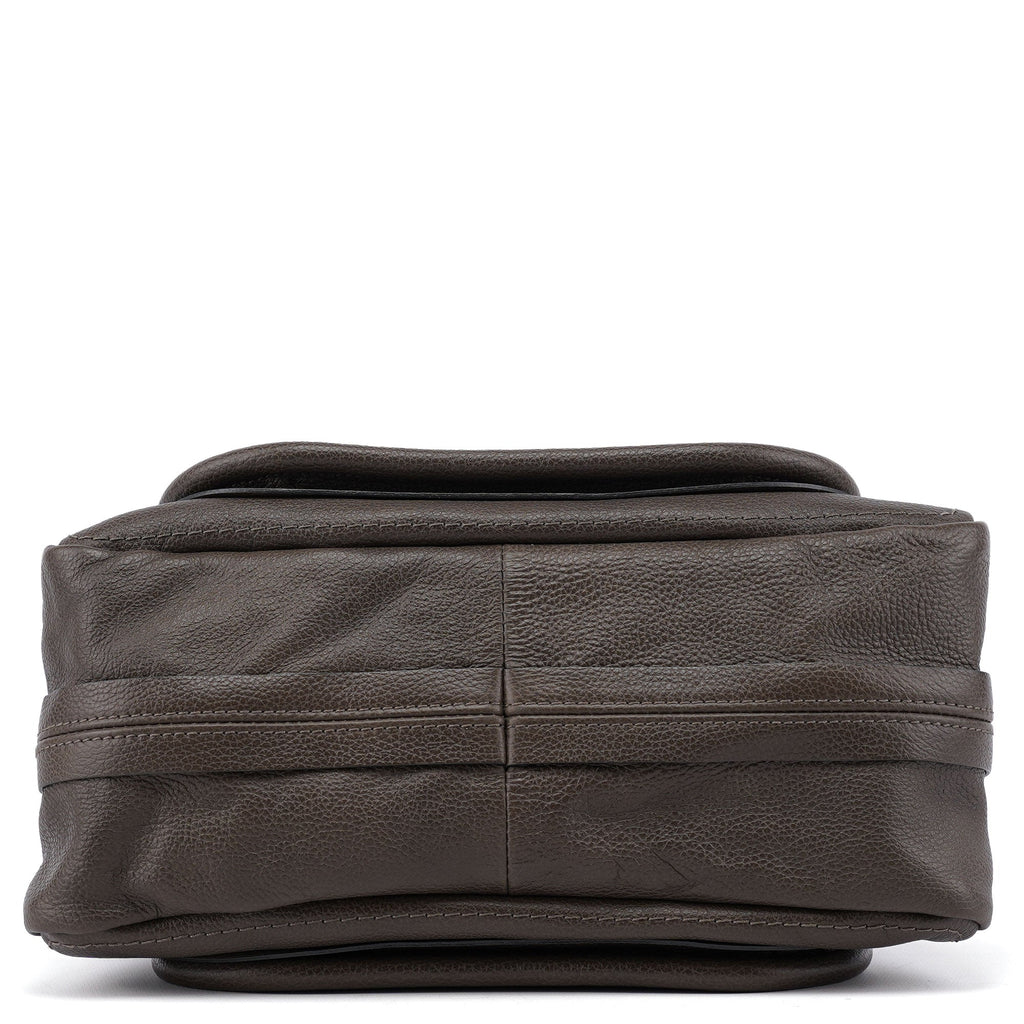 Gray Leather Paraty 2-Way Shoulder Bag