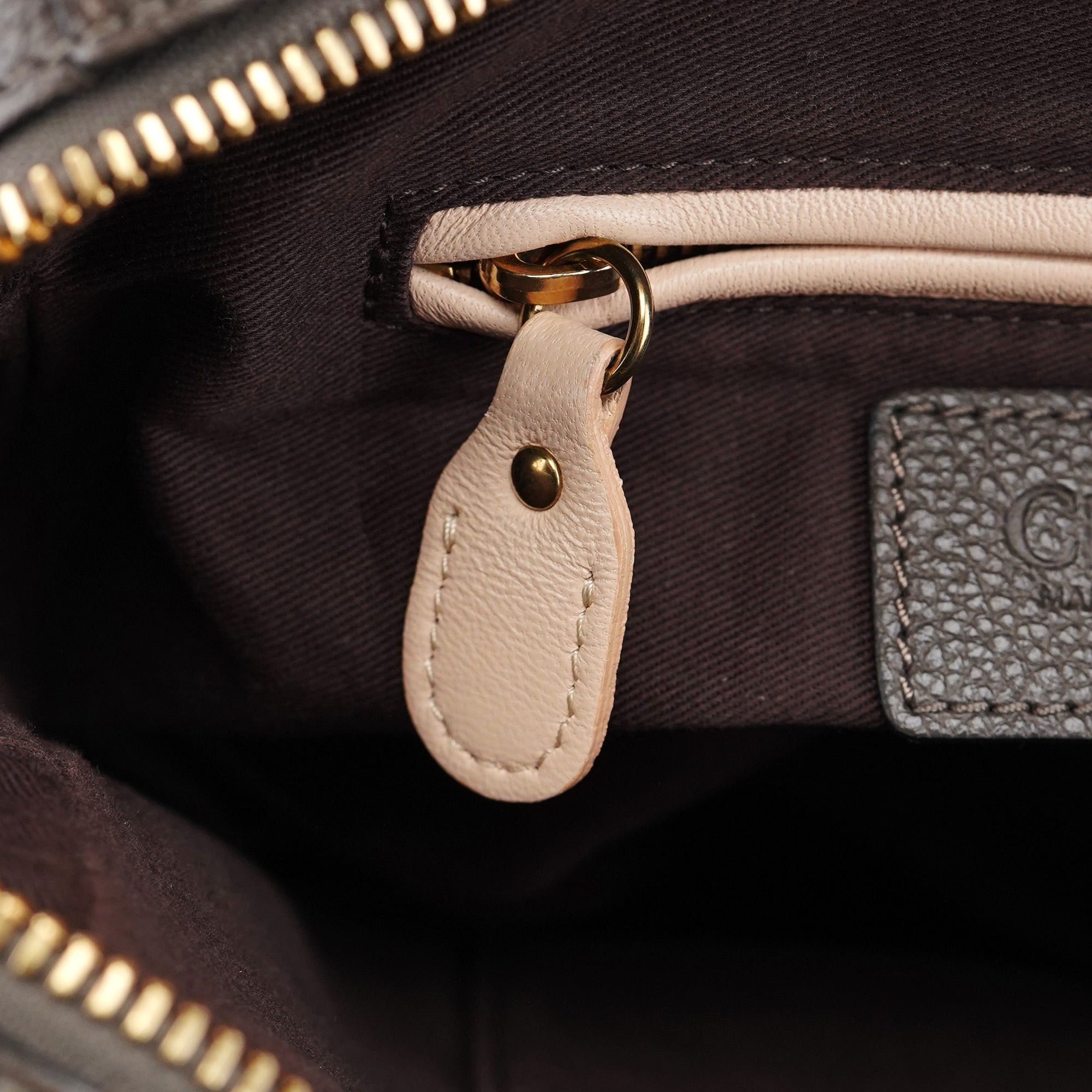 Gray Leather Paraty 2-Way Shoulder Bag