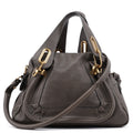 Gray Leather Paraty 2-Way Shoulder Bag