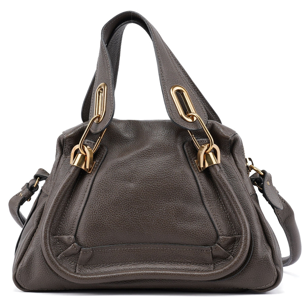 Gray Leather Paraty 2-Way Shoulder Bag