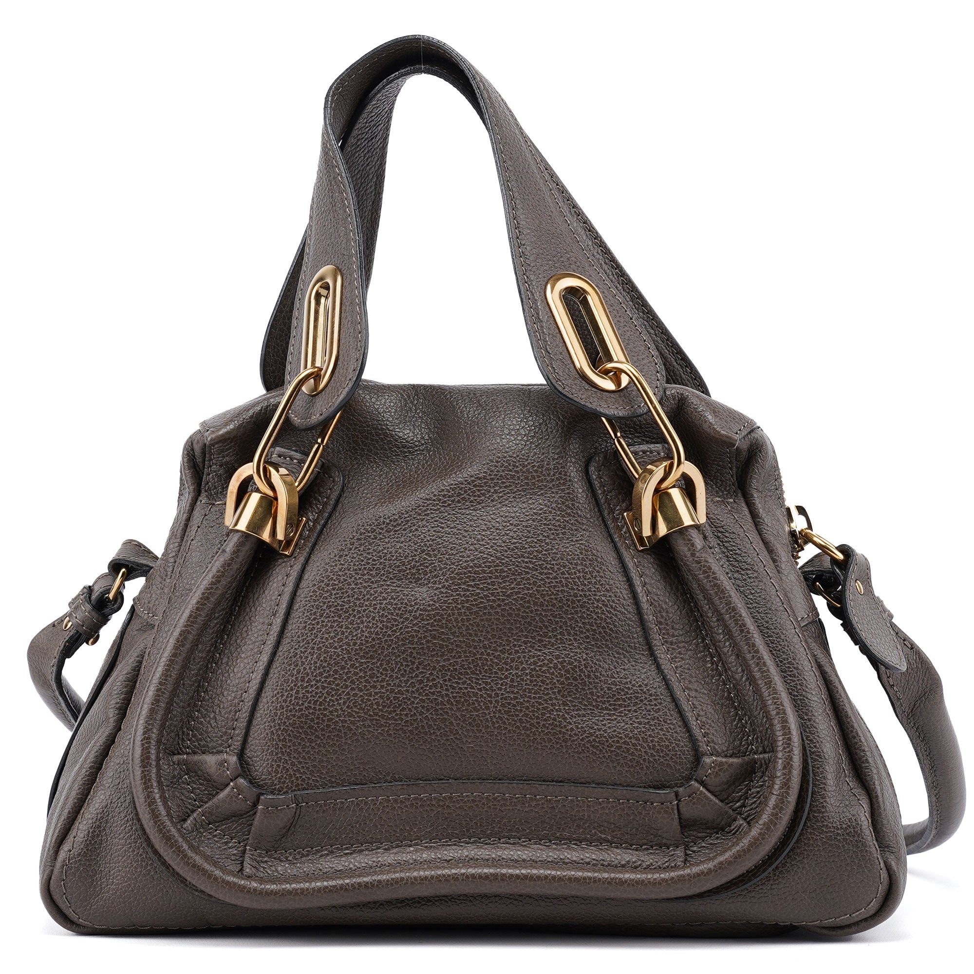 Gray Leather Paraty 2-Way Shoulder Bag