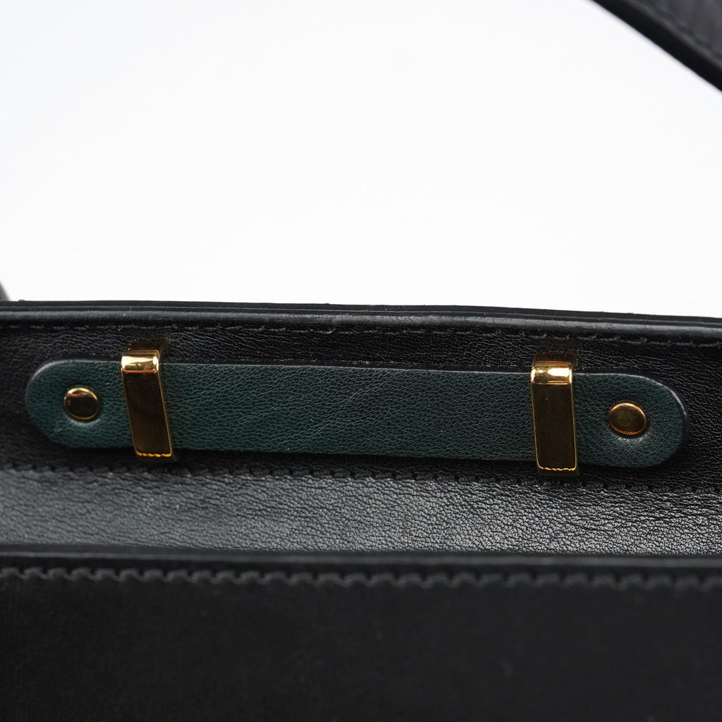 Green Lambskin 2-Way Tote Bag