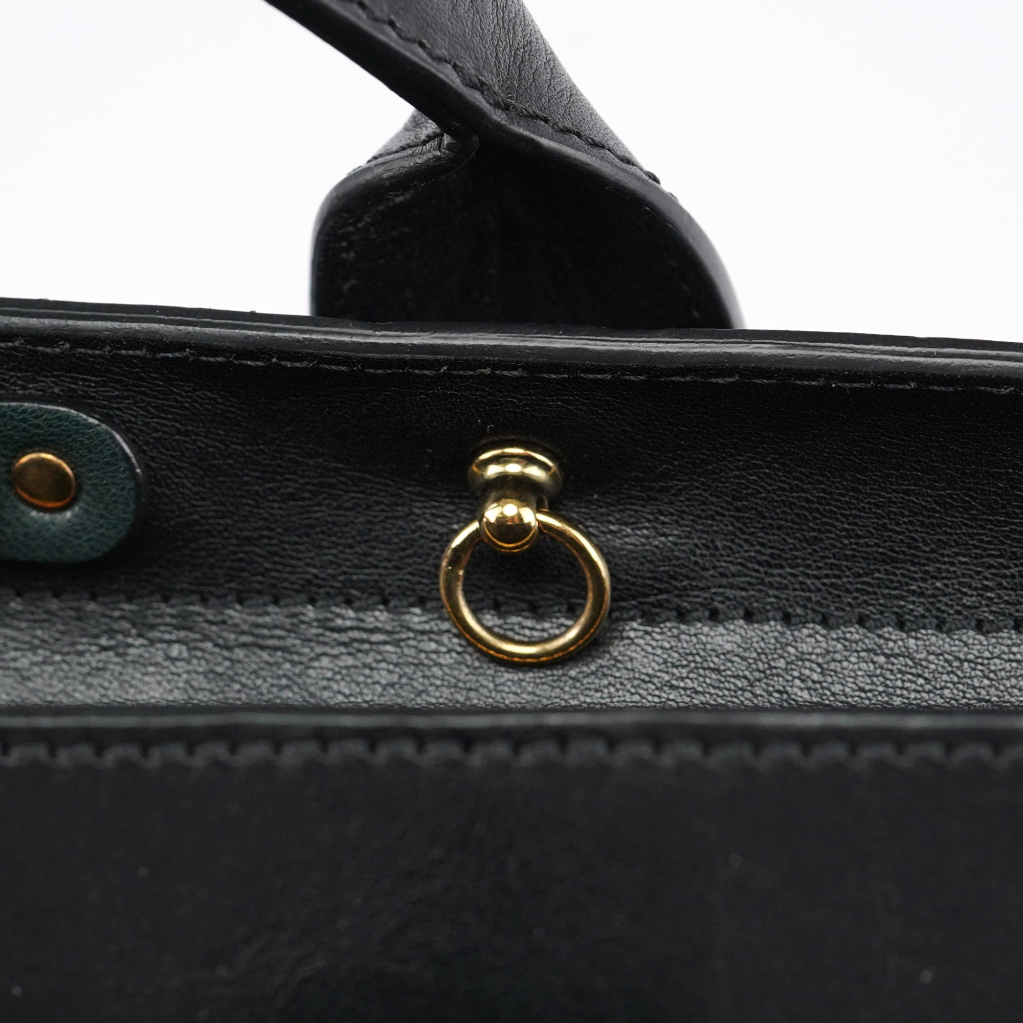 Green Lambskin 2-Way Tote Bag