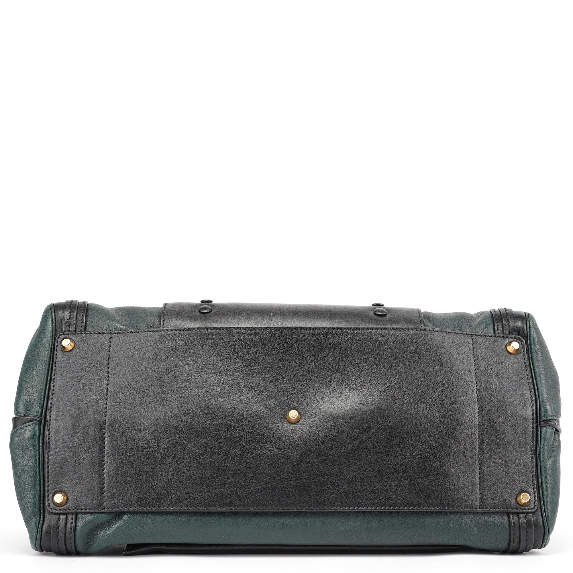 Green Lambskin 2-Way Tote Bag