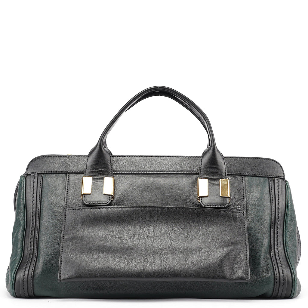Green Lambskin 2-Way Tote Bag
