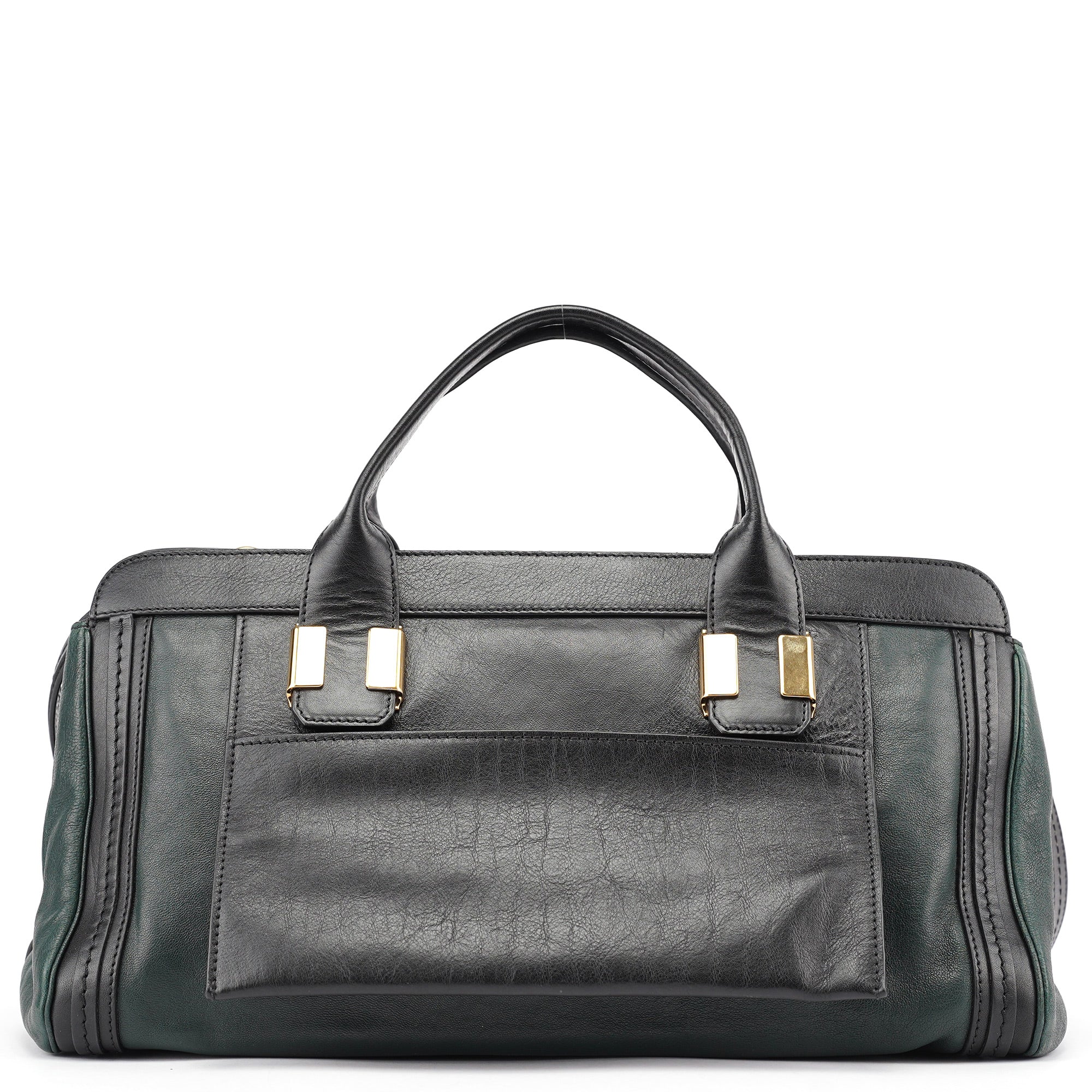 Green Lambskin 2-Way Tote Bag