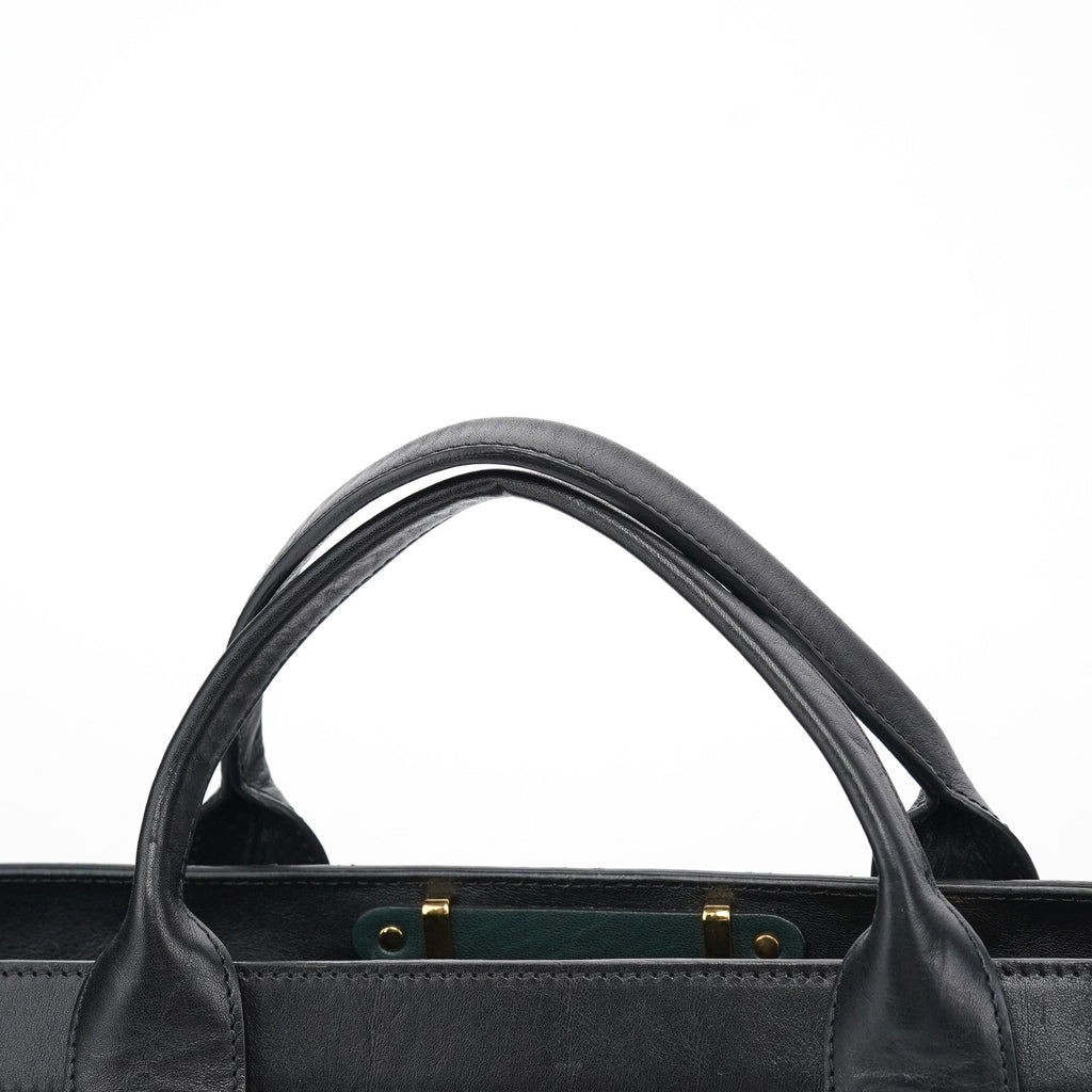 Green Lambskin 2-Way Tote Bag
