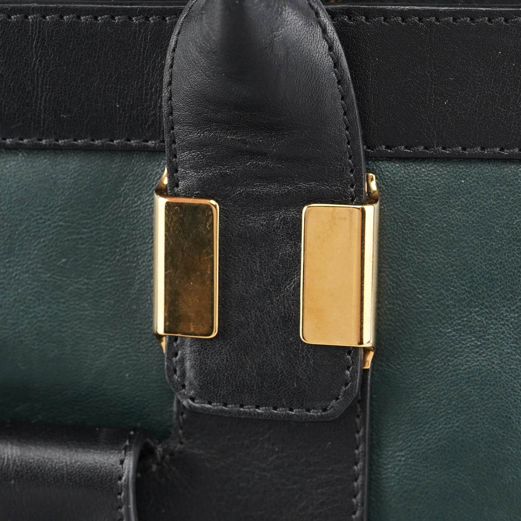 Green Lambskin 2-Way Tote Bag