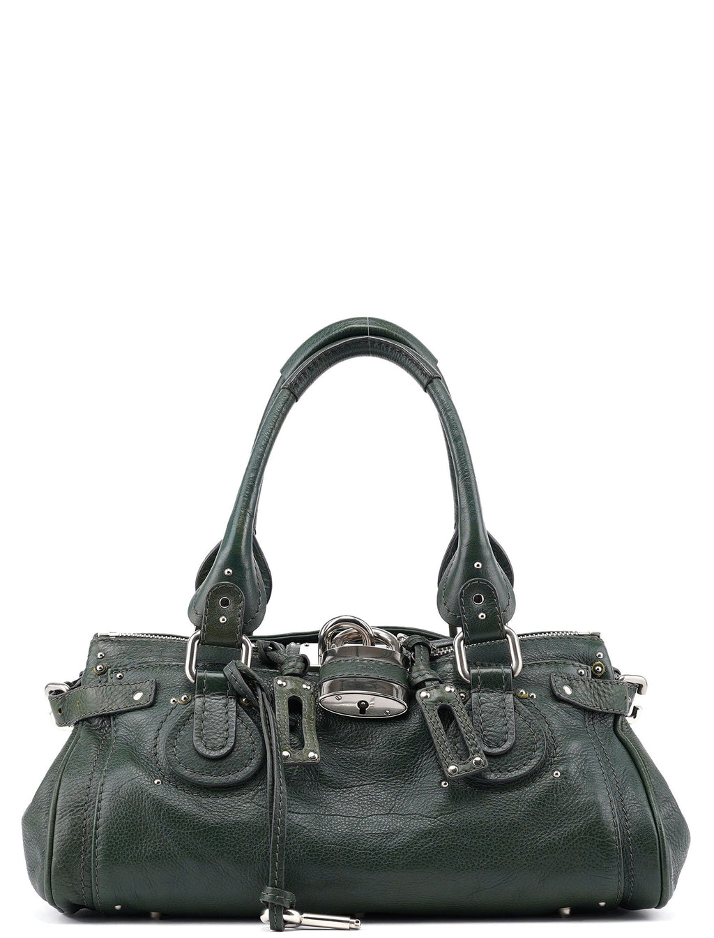 Green Leather Paddington Shoulder Bag