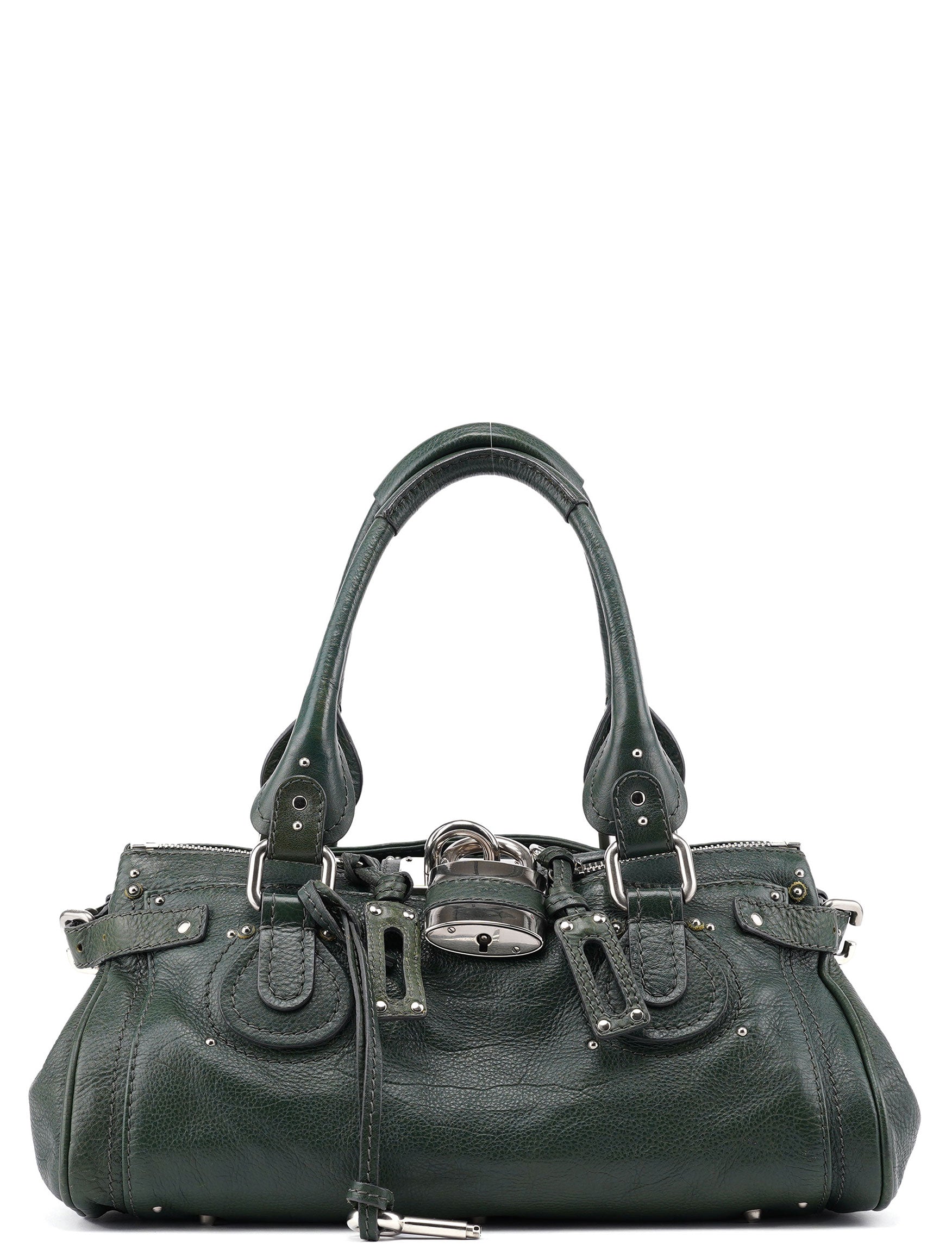 Green Leather Paddington Shoulder Bag