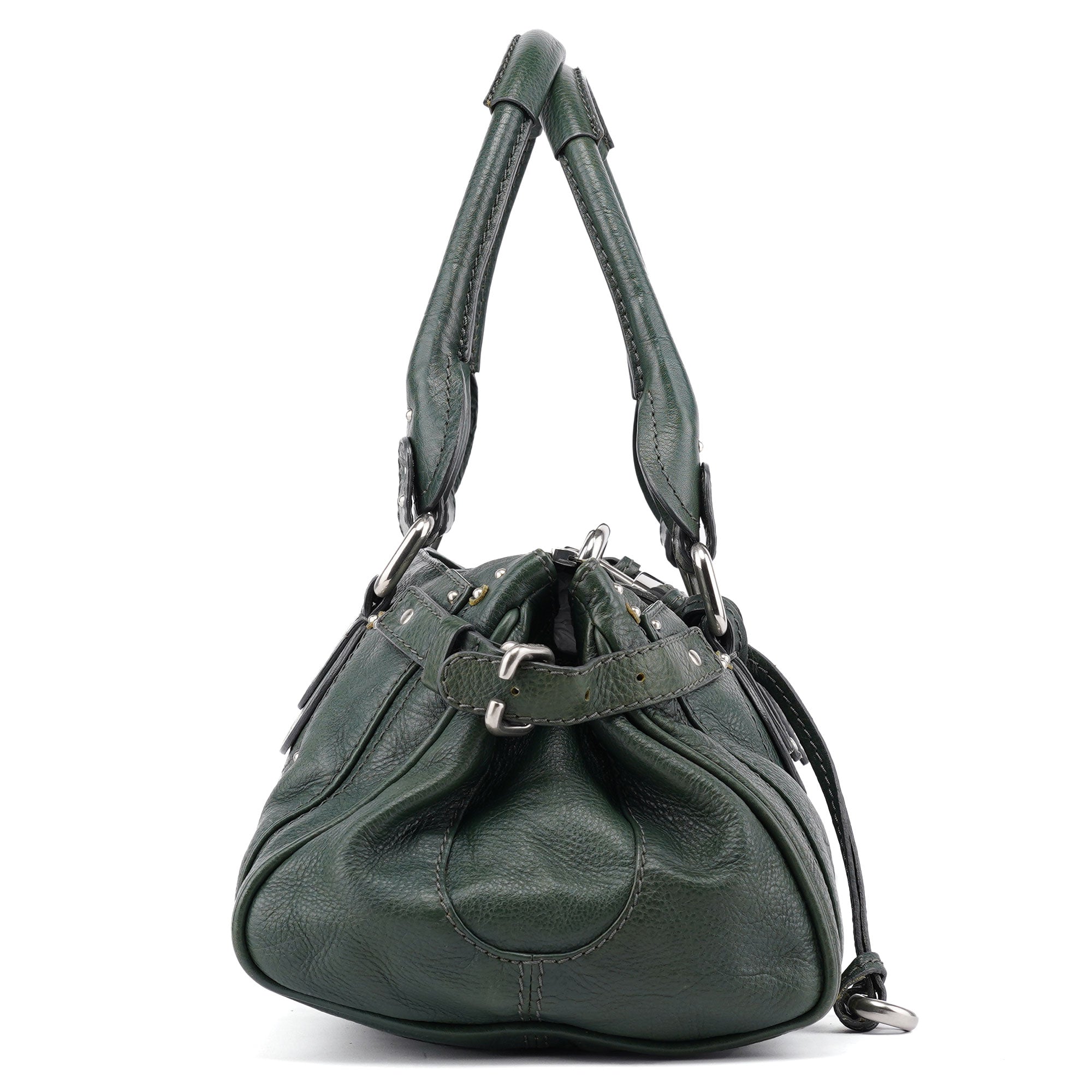 Green Leather Paddington Shoulder Bag