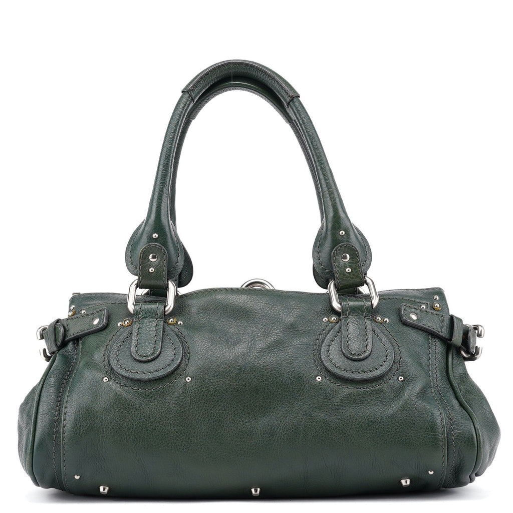 Green Leather Paddington Shoulder Bag