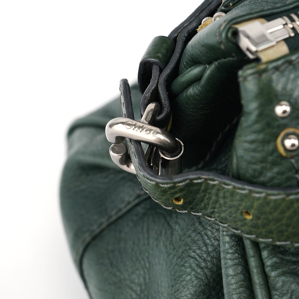 Green Leather Paddington Shoulder Bag