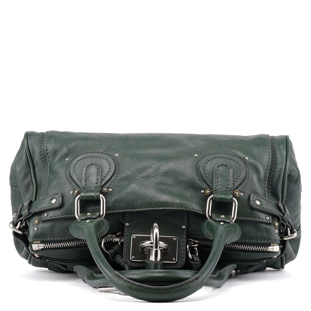Green Leather Paddington Shoulder Bag