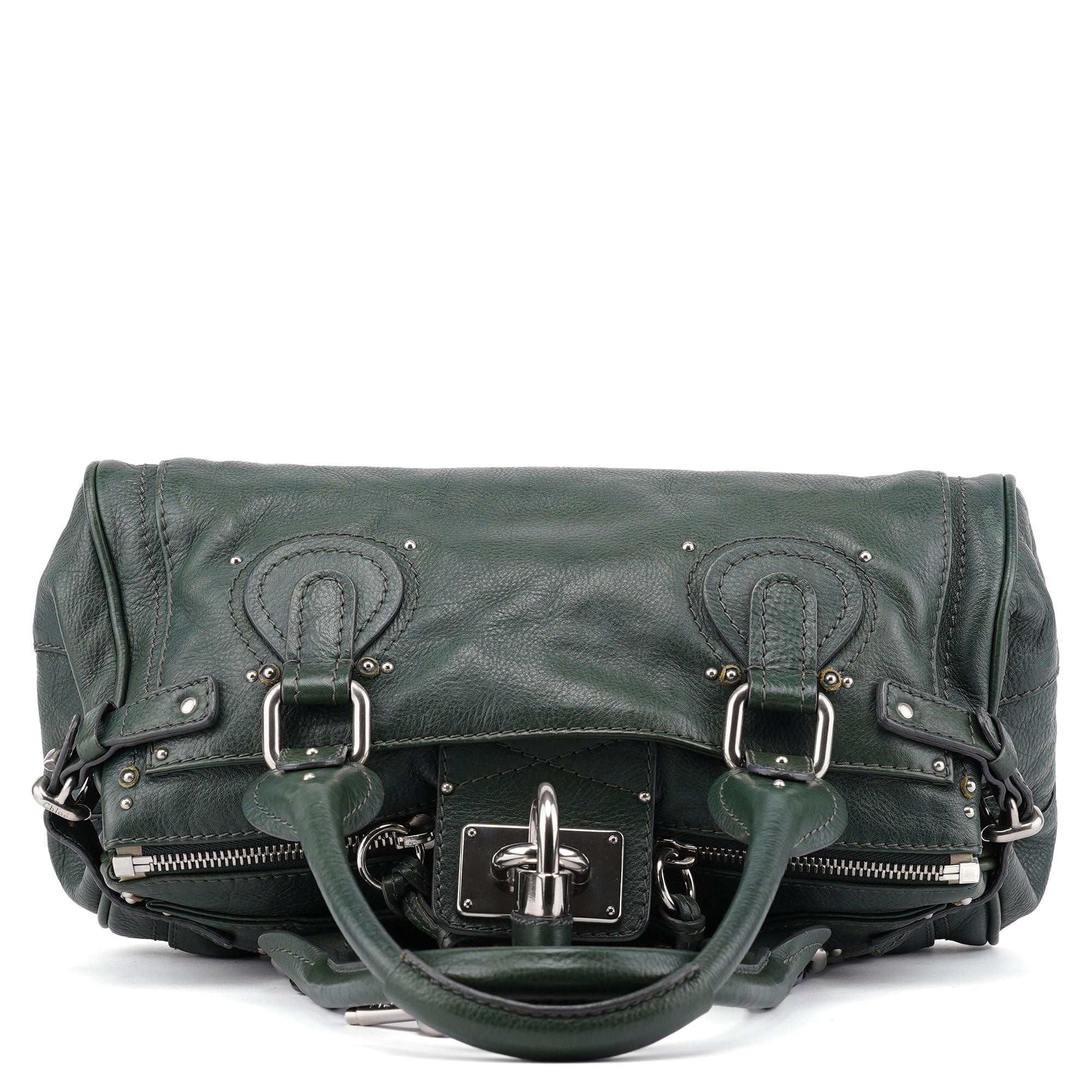 Green Leather Paddington Shoulder Bag