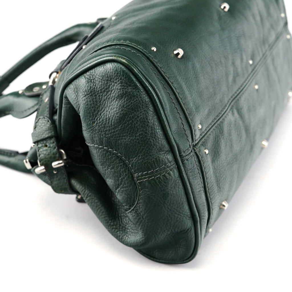 Green Leather Paddington Shoulder Bag