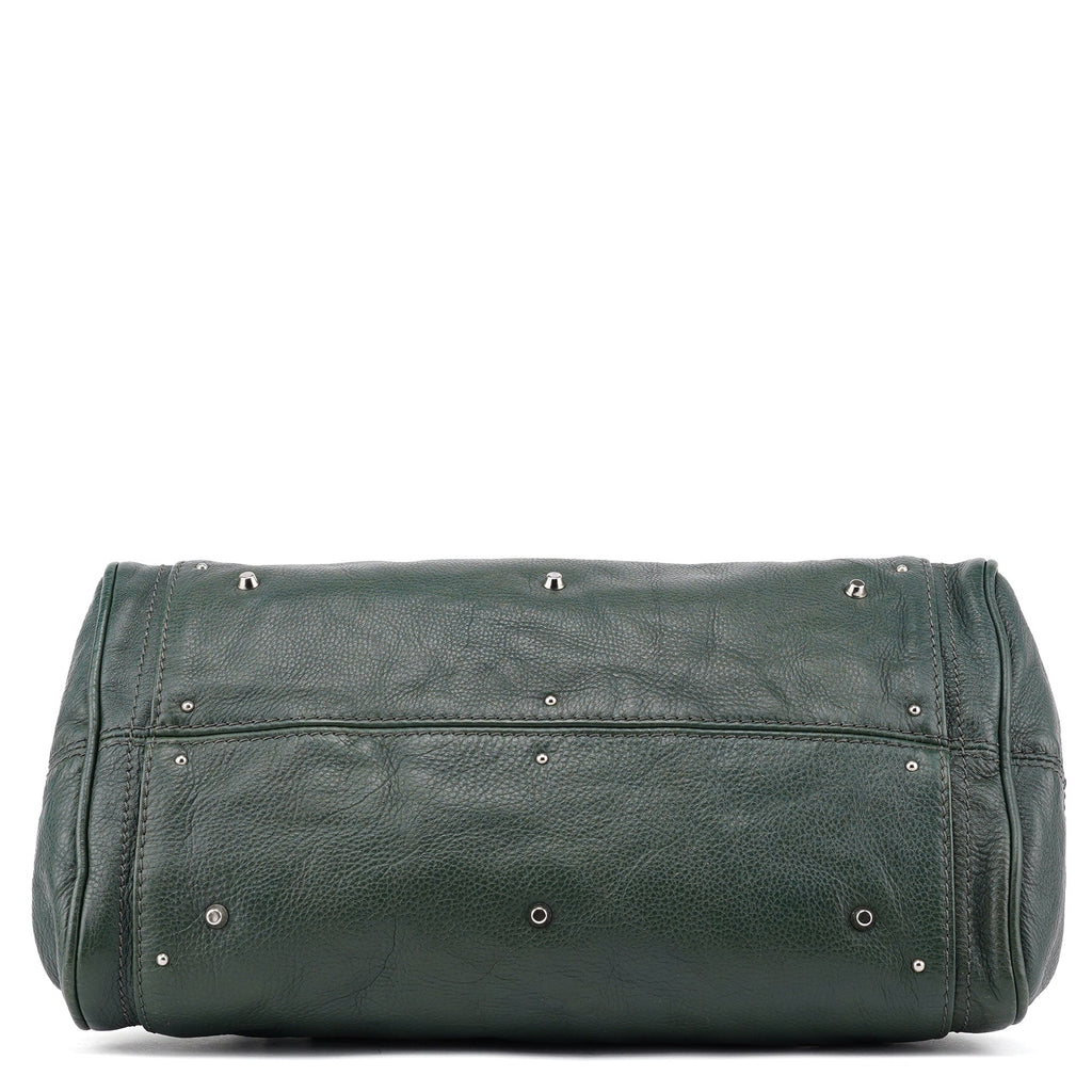 Green Leather Paddington Shoulder Bag