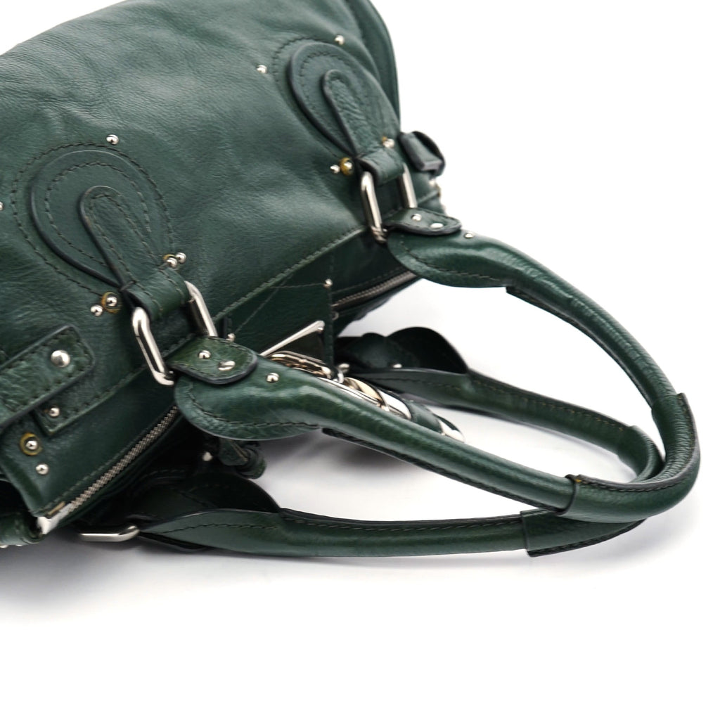 Green Leather Paddington Shoulder Bag