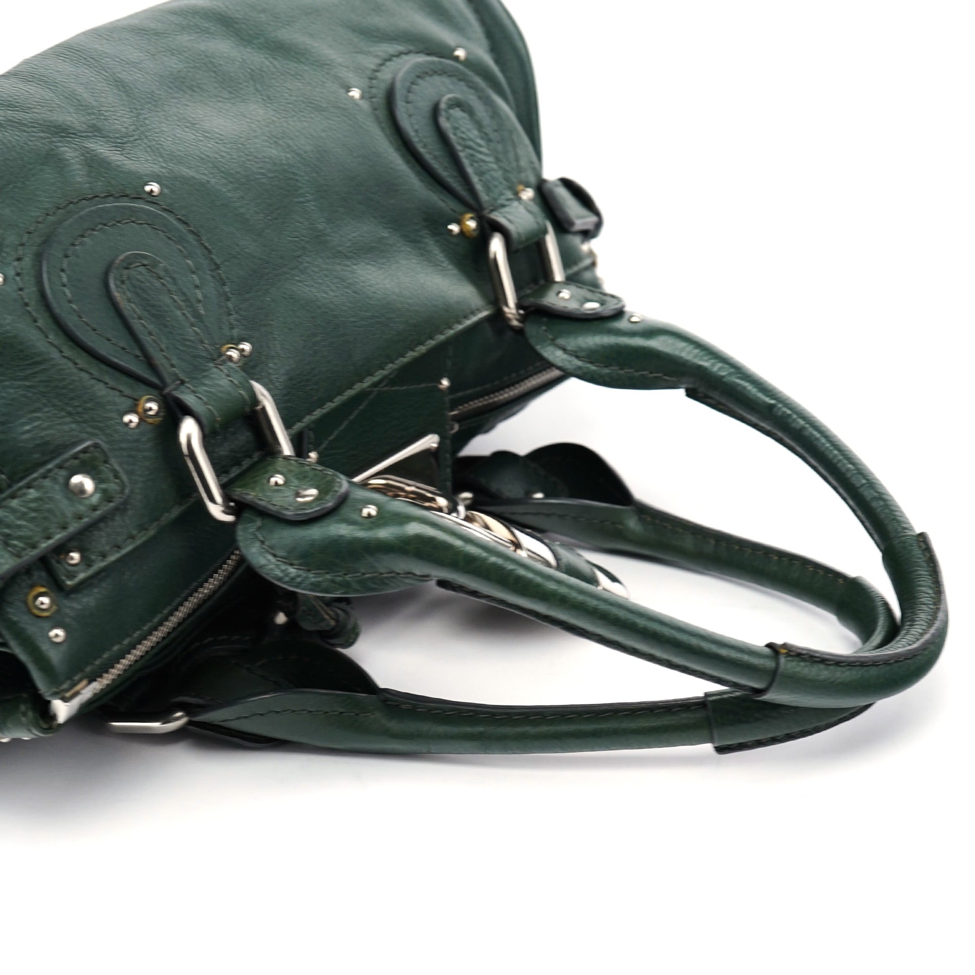 Green Leather Paddington Shoulder Bag