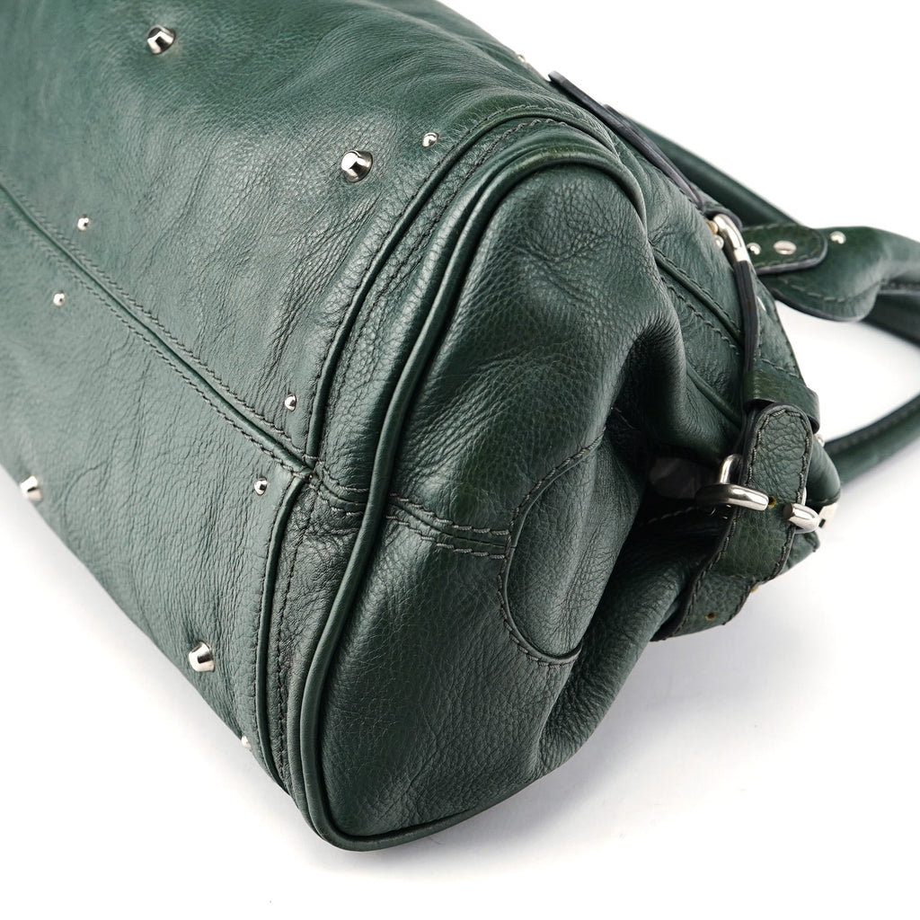 Green Leather Paddington Shoulder Bag