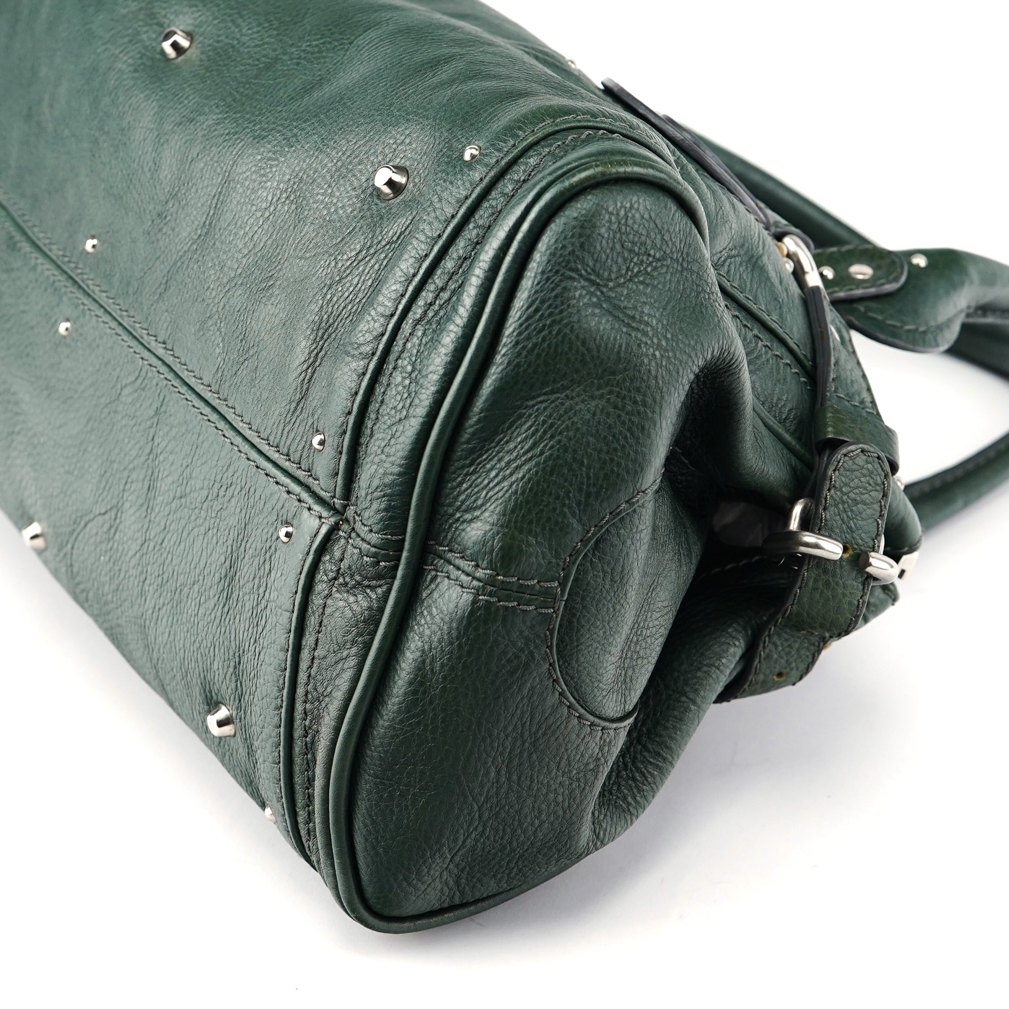 Green Leather Paddington Shoulder Bag