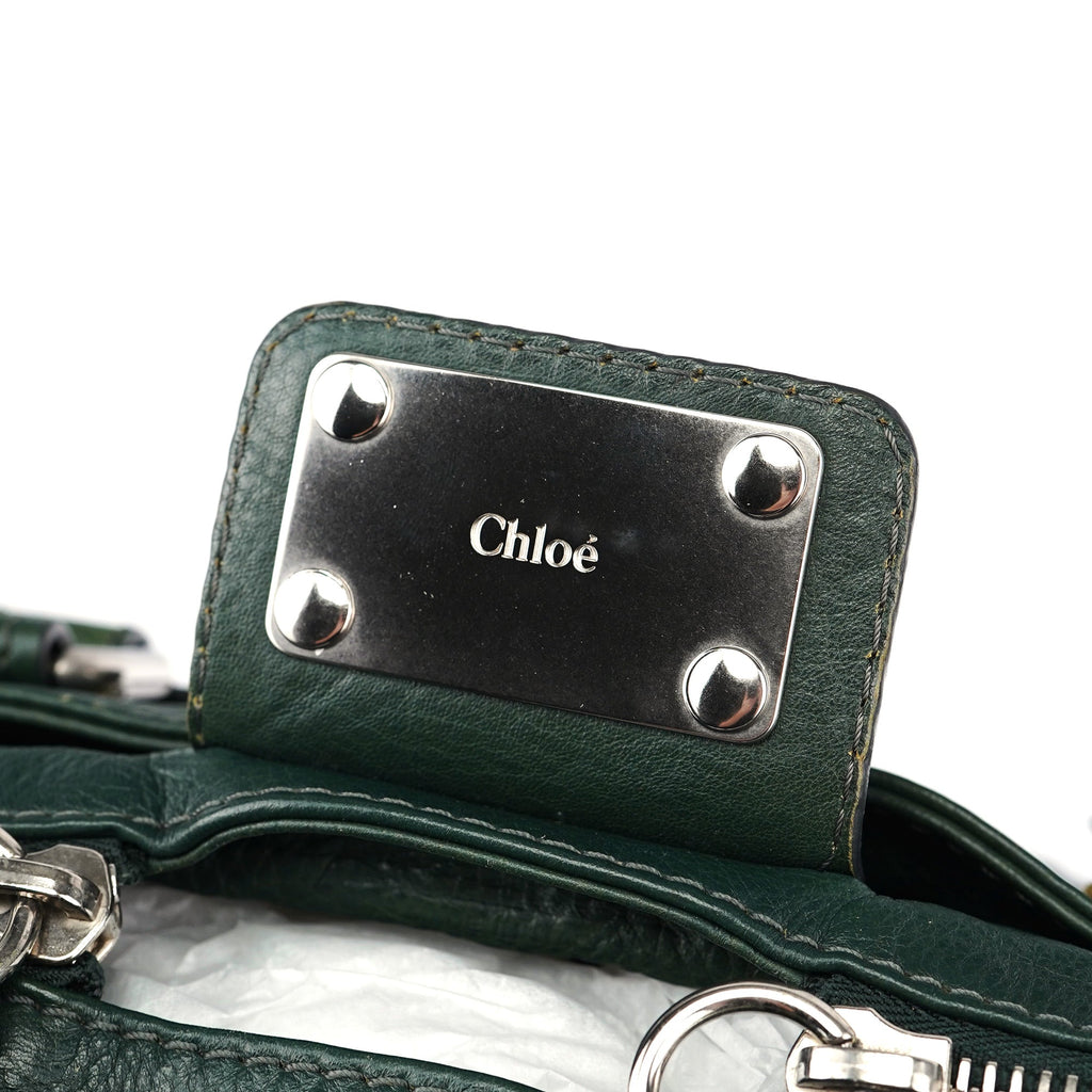 Green Leather Paddington Shoulder Bag