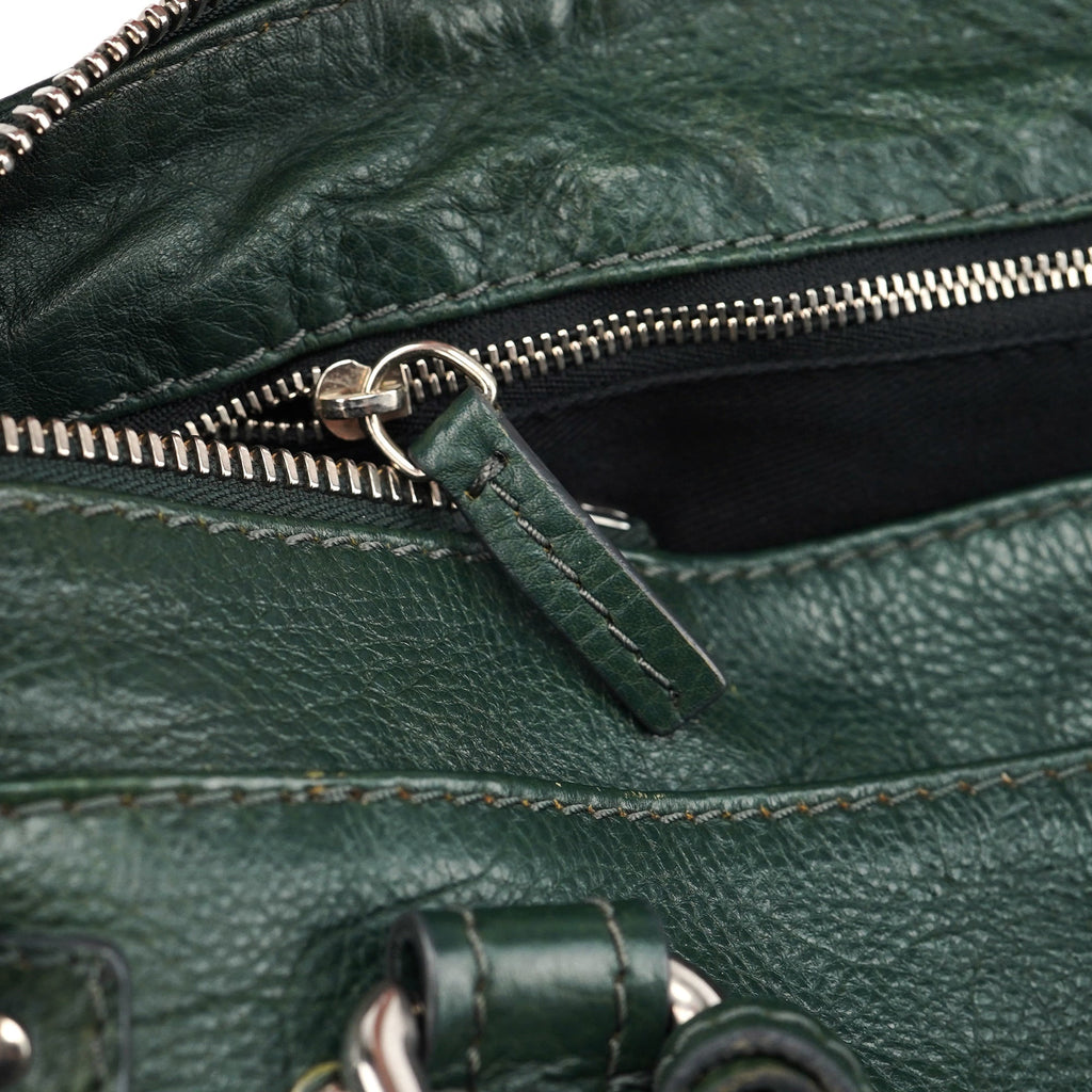 Green Leather Paddington Shoulder Bag