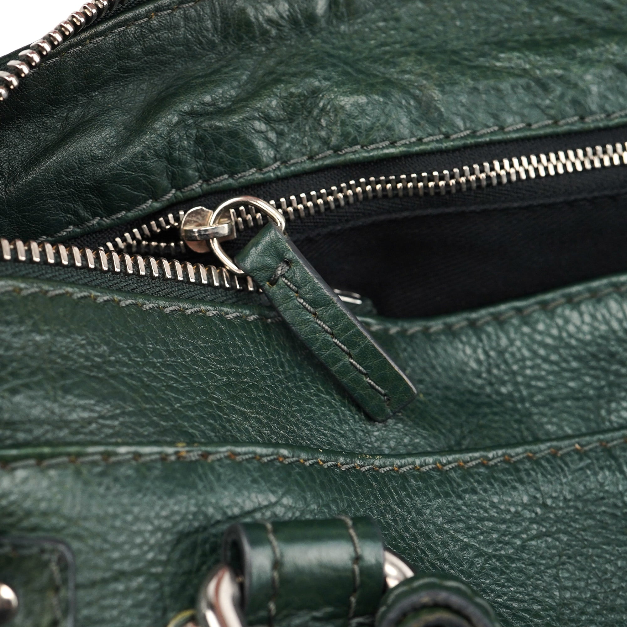 Green Leather Paddington Shoulder Bag