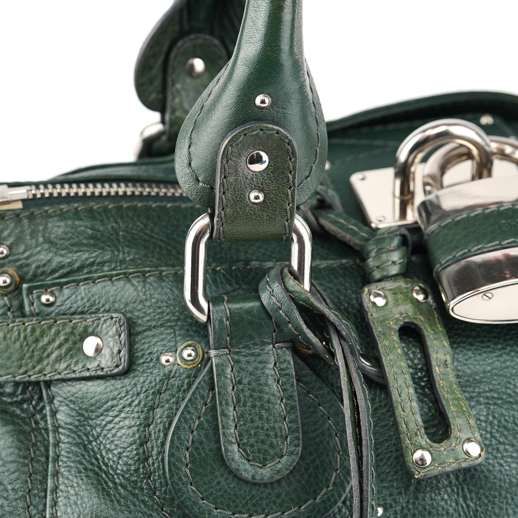 Green Leather Paddington Shoulder Bag