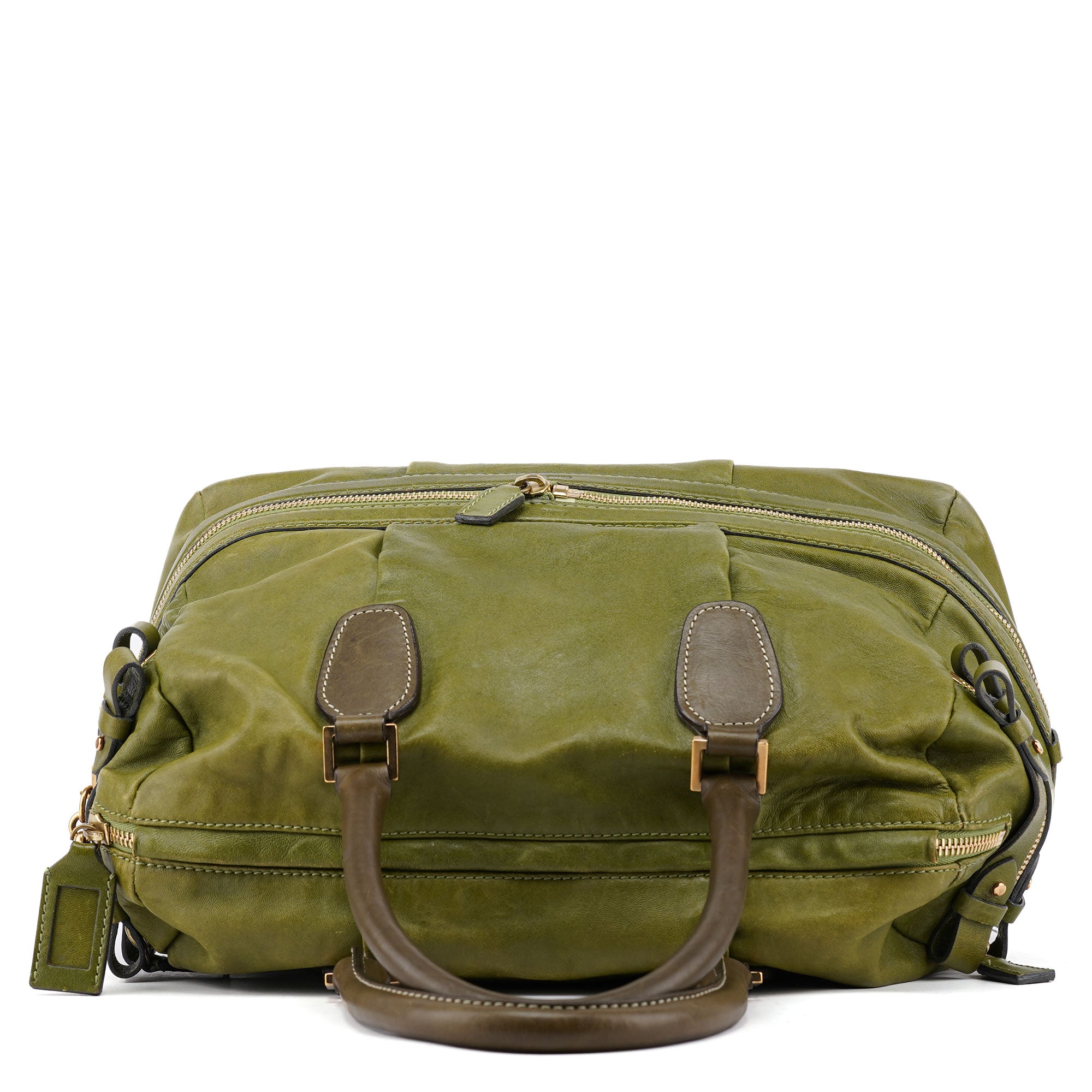 Green Leather Tote Bag