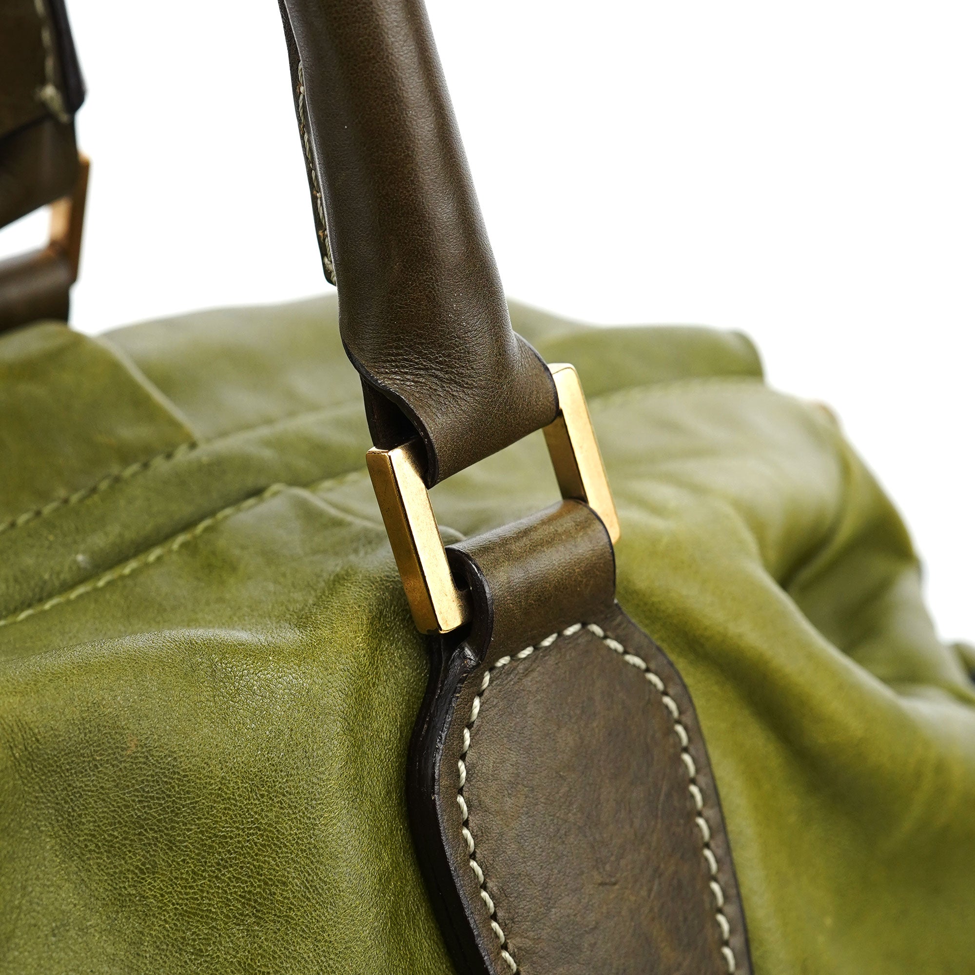 Green Leather Tote Bag