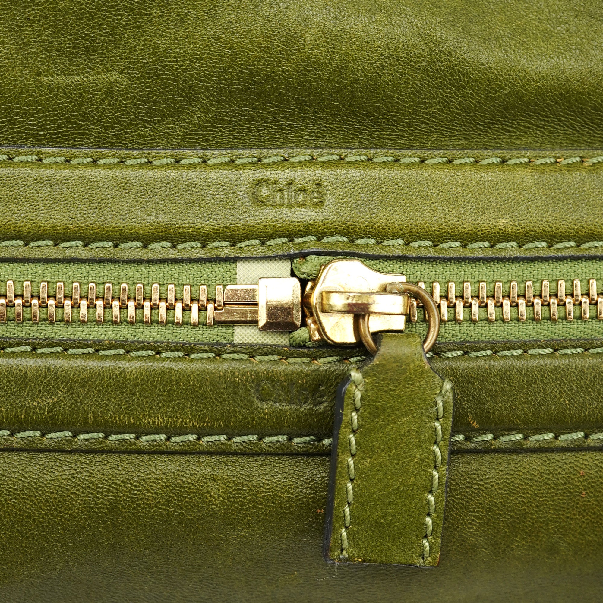 Green Leather Tote Bag