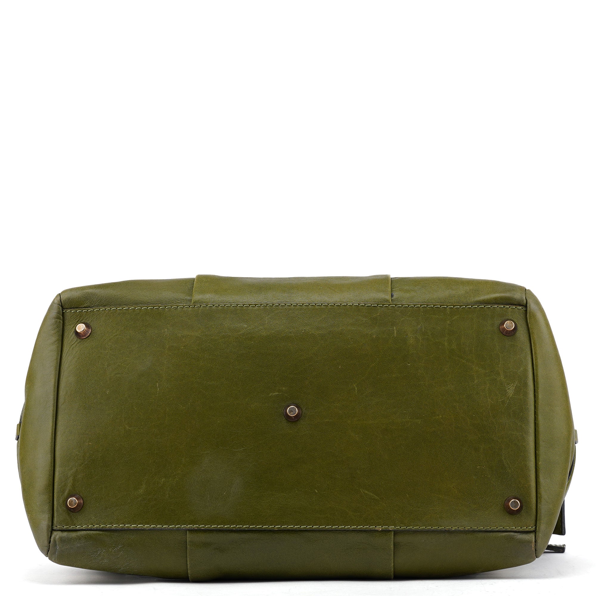 Green Leather Tote Bag