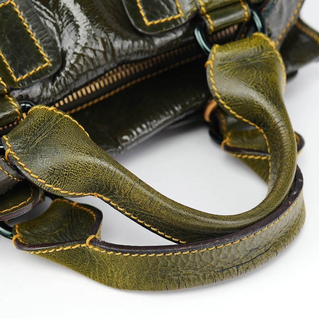 Green Patent Leather Bay 2-Way Bag