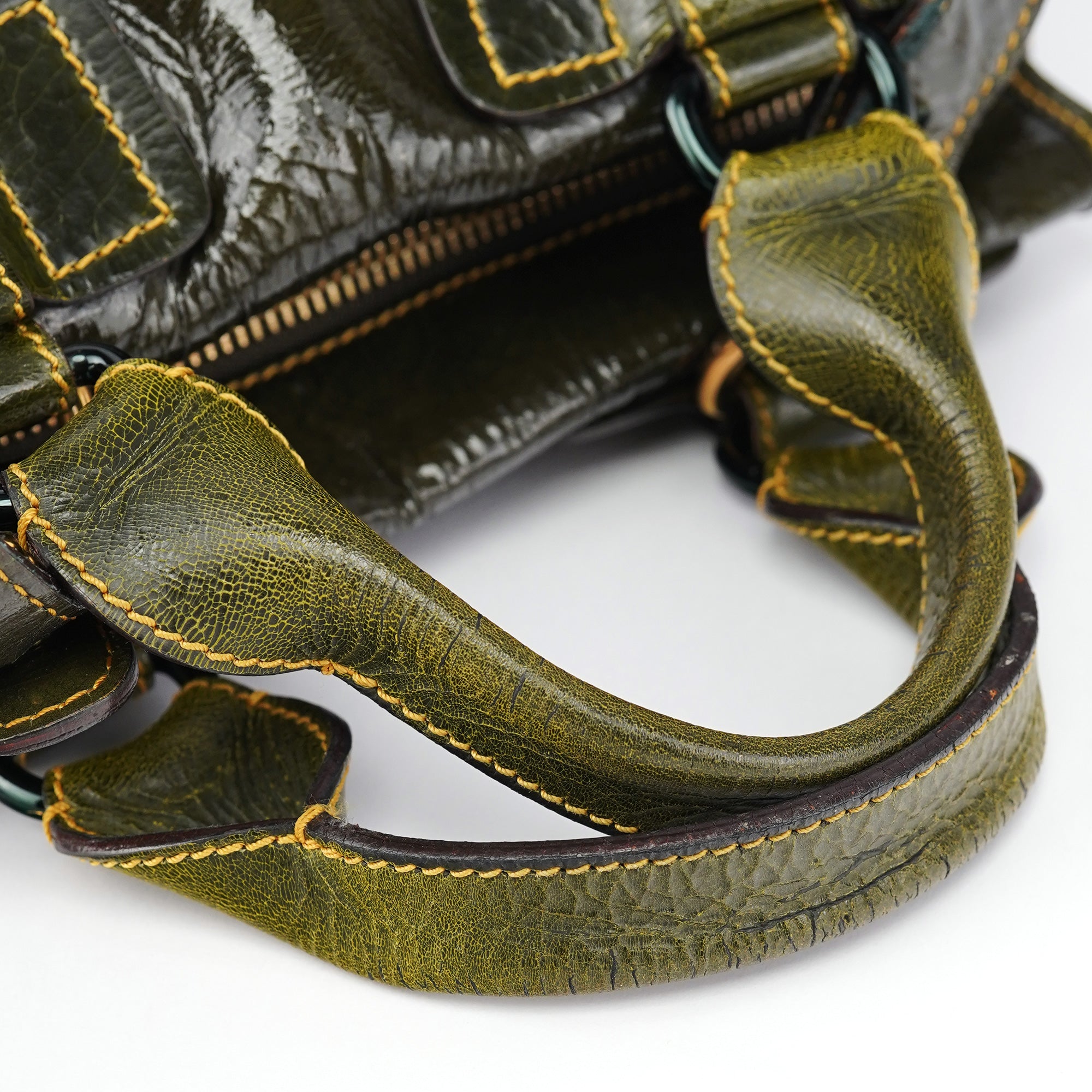 Green Patent Leather Bay 2-Way Bag