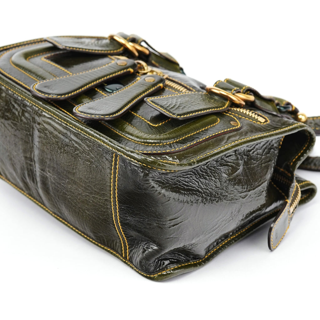 Green Patent Leather Bay 2-Way Bag