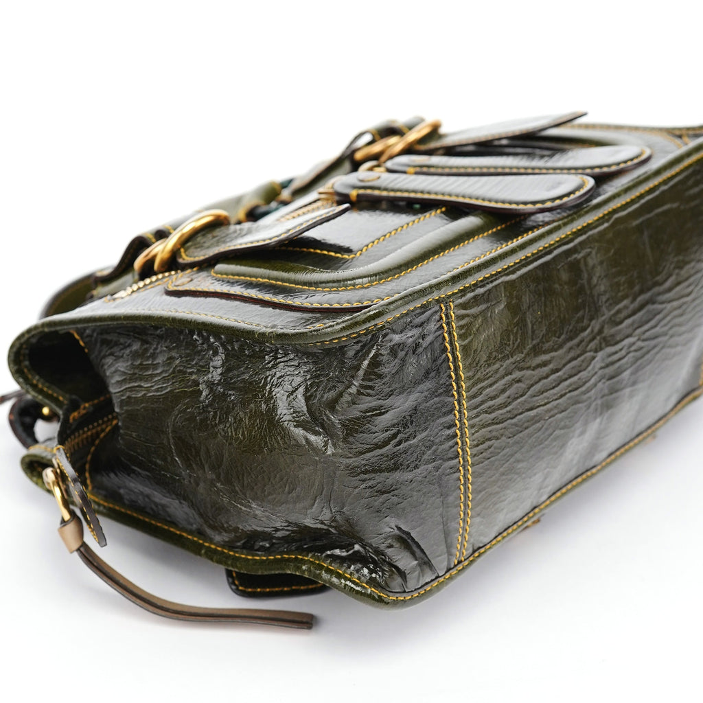 Green Patent Leather Bay 2-Way Bag