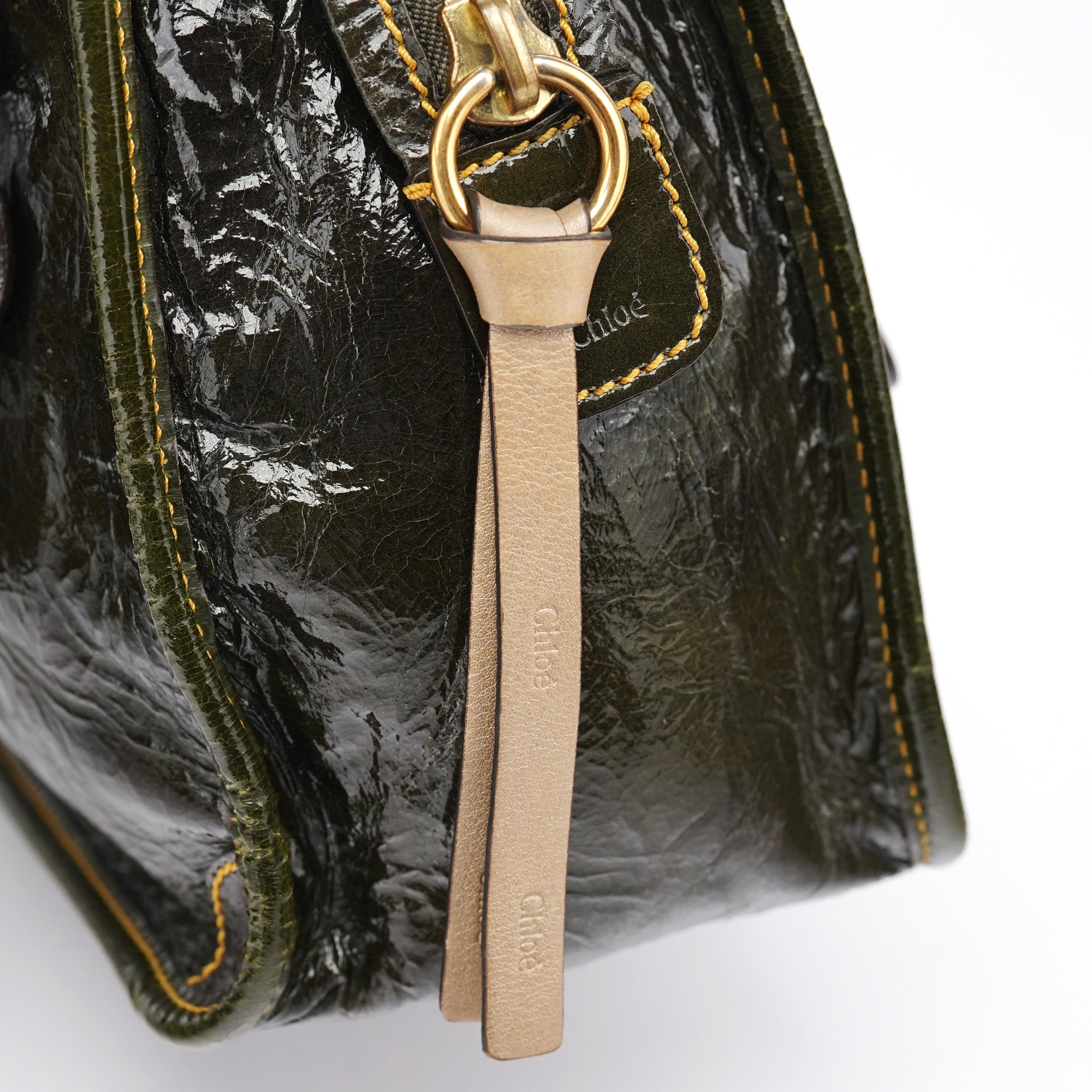 Green Patent Leather Bay 2-Way Bag