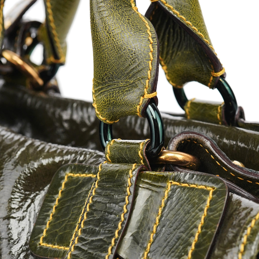 Green Patent Leather Bay 2-Way Bag