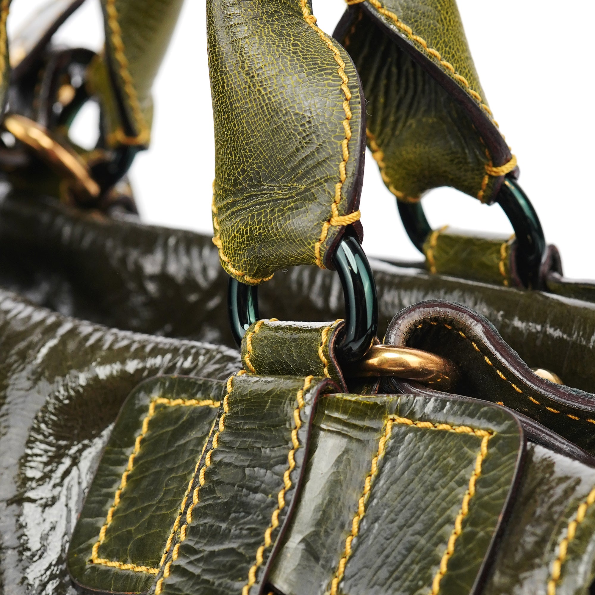 Green Patent Leather Bay 2-Way Bag