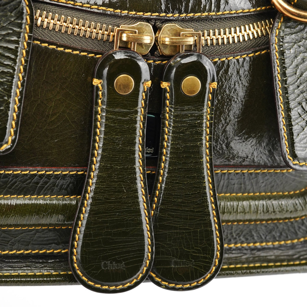 Green Patent Leather Bay 2-Way Bag