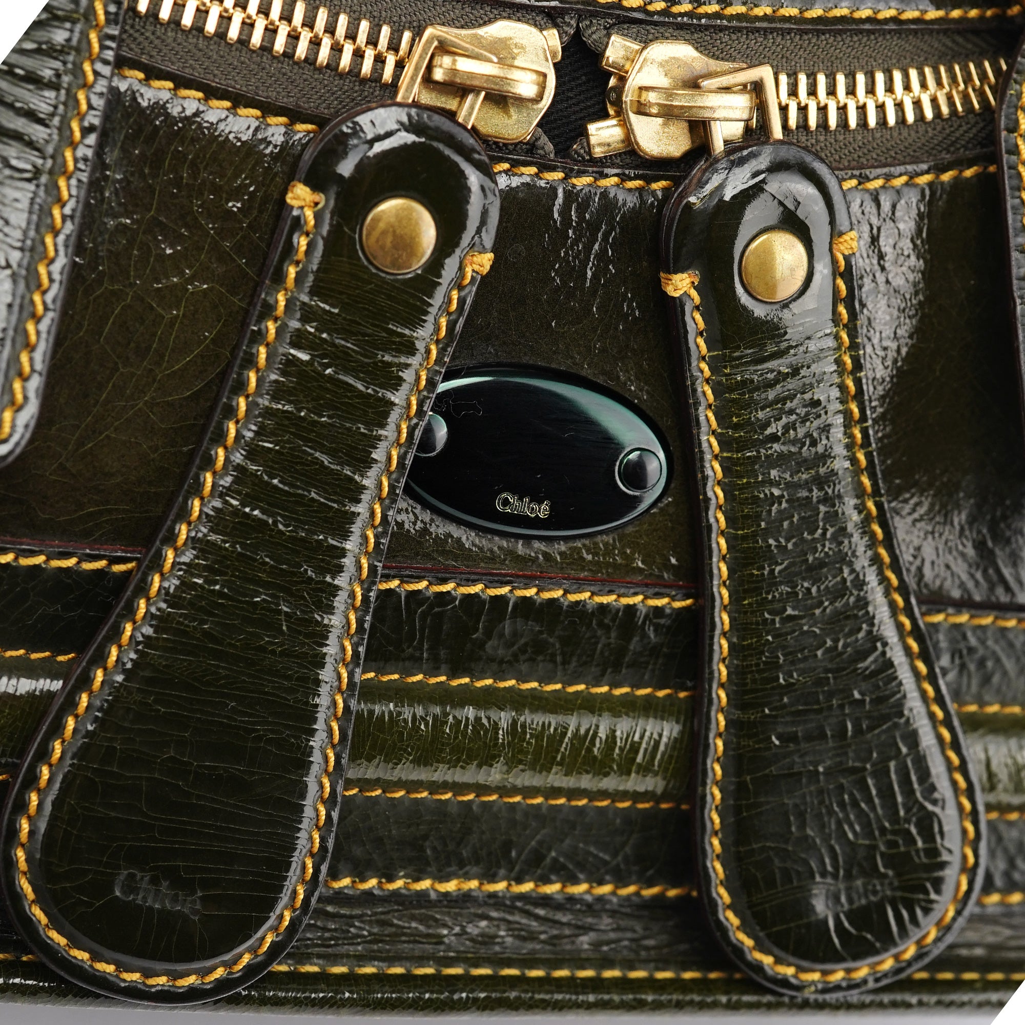 Green Patent Leather Bay 2-Way Bag