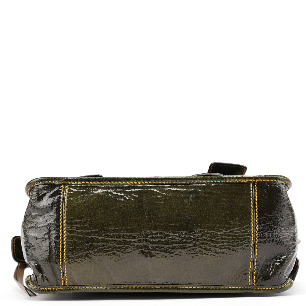 Green Patent Leather Bay 2-Way Bag