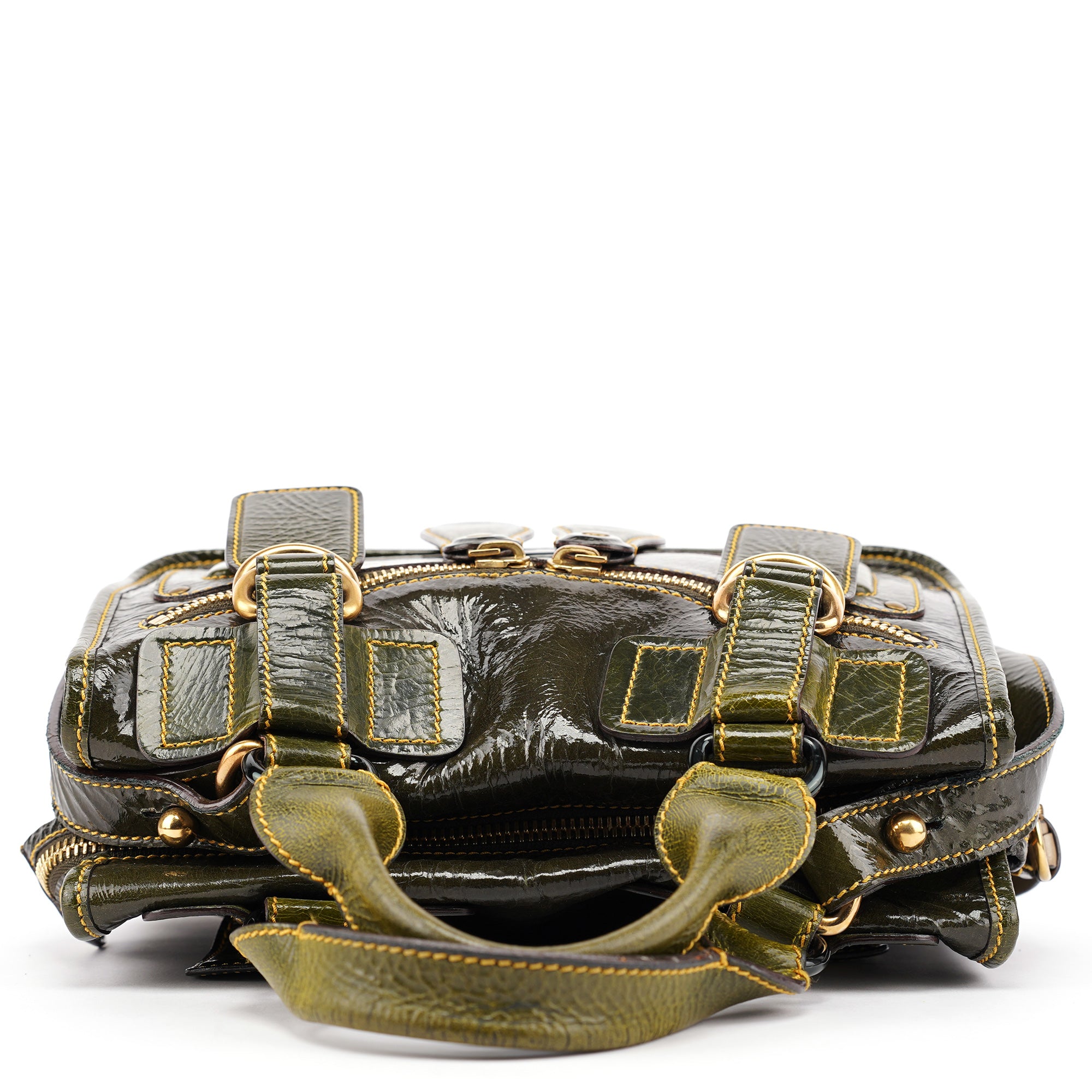 Green Patent Leather Bay 2-Way Bag