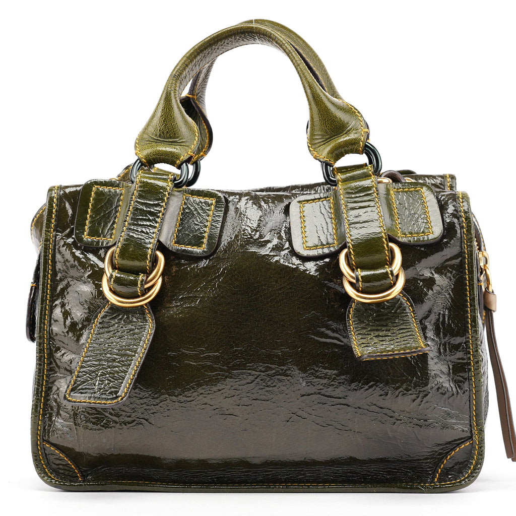 Green Patent Leather Bay 2-Way Bag