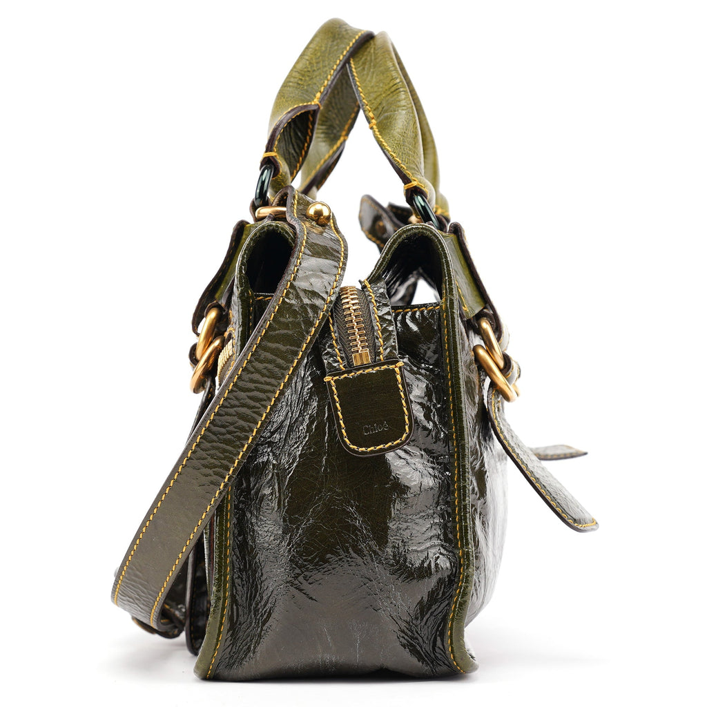 Green Patent Leather Bay 2-Way Bag