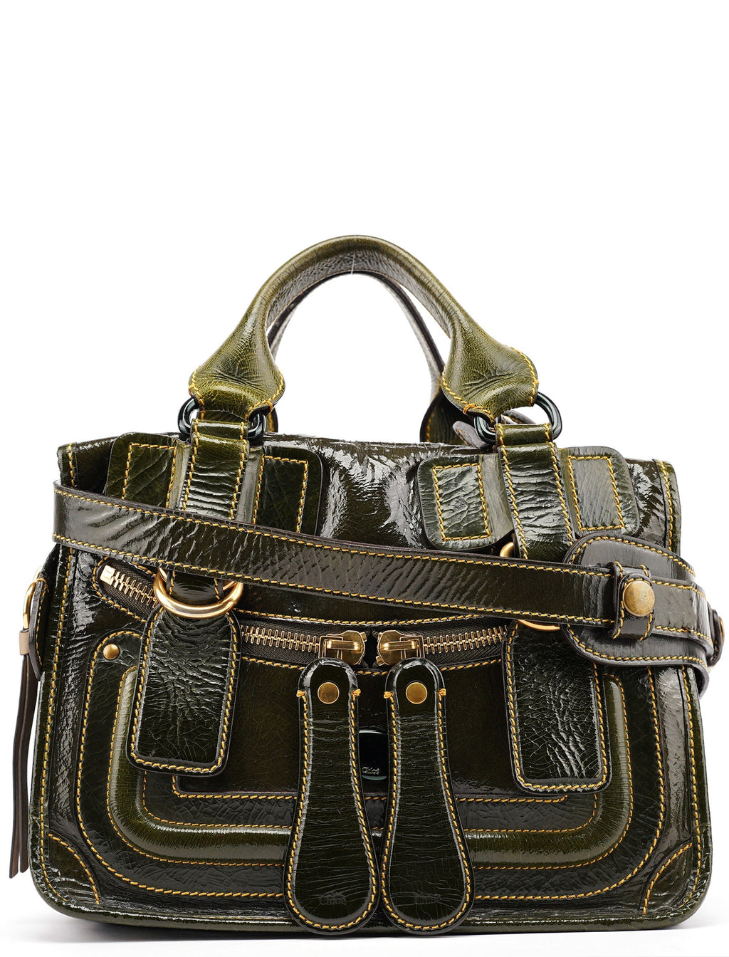 Green Patent Leather Bay 2-Way Bag