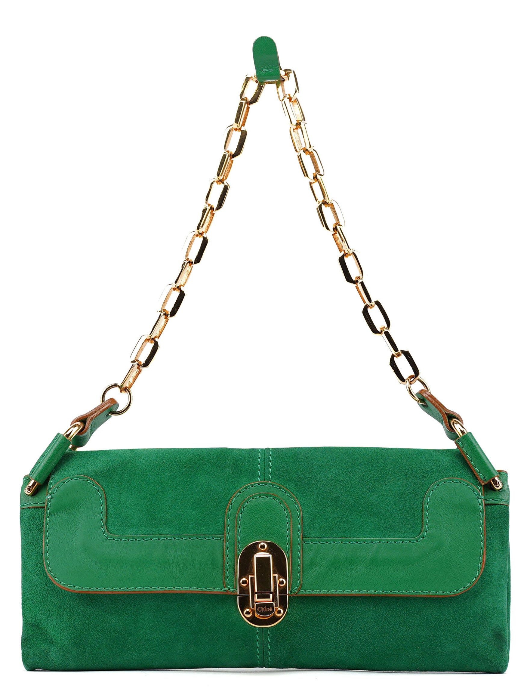 Fall 2004 Green Suede Chain Shoulder Bag
