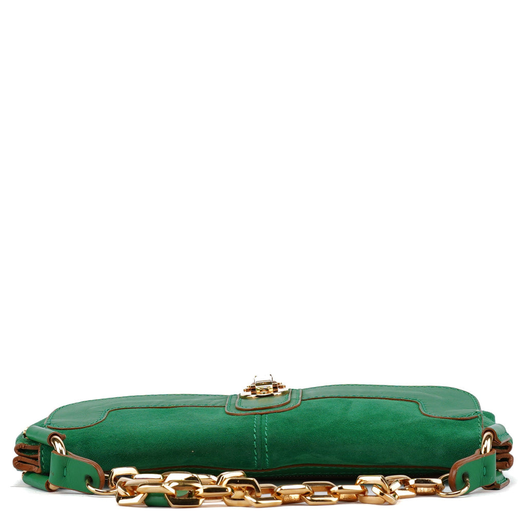 Fall 2004 Green Suede Chain Shoulder Bag