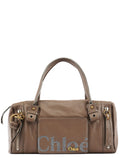 Greige Leather Eclipse Boston Bag